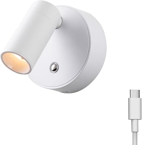 Luzden Antorcha de carga tipo C, luz nocturna, luces LED de lectura, ajuste de brillo, rotación magnética de 350, control táctil, lámparas para