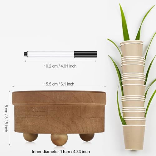 Support de gobelets en bois rustique avec porte-stylo complet