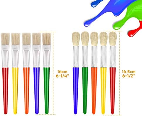 10Pcs Paint Brushes for Kids, Anezus Kids Paint Brushes Toddler Large Chubby Paint Brushes Round and Flat Preschool Paint Brushes for Washable Paint Acrylic Paint 3 41Lvv19mgfL. AC
