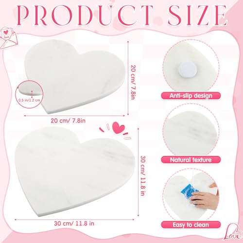 2 Tablas de Cortar de Mármol en Forma de Corazón miniatura 2