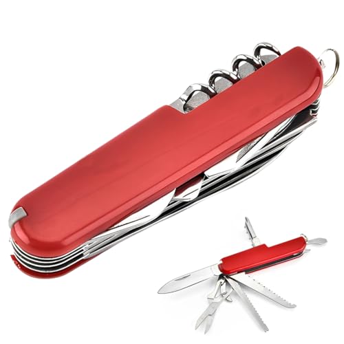 PRAOFRT 1Pieza 9 * 2.5 * 1.5CM Navaja Suiza,11 Funciones Navaja Utilitaria,Navaja Suiza,navaja de bolsillo,navaja militar,navaja llavero,navaja camping