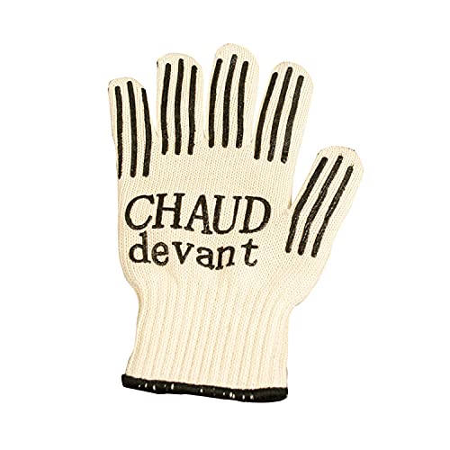 COOK CONCEPT - KB5458 Gant Anti-Chaleur en Coton et Silicone - Résistant jusqu'à 250°C - Picots Antidérapants - Lavable à la Main - Taille 26,7 x 16,5 x 1,8 cm - Couleur Rouge/Noir