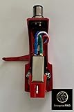 Cartridge, Stylus Needle and Red Headshell with mounting bolts for Stanton T120, T60, T80, T90, T62, T92, ST150, T92 usb, ST100, STR8100, STR880, STR890