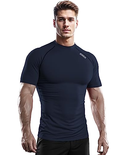 DRSKIN 3, 2 or 1 Pack Men's Compression Shirt Short Sleeve Top Baselayer Sports T-Shirt Athletic Running Active Workout4