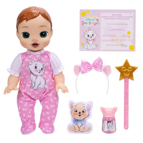 Disney Darlings 13-Inch Interactive Baby Doll Magical Lights Sounds Music & Wand Marie-Inspired Nurturing Doll with Accessories Multiple Skin Tones Eye Colors Ages 2 and Up