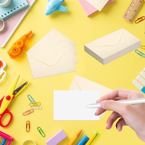 Paquete de 180 sobres pequeños para tarjetas de regalo de papel crema minisobres de 4 x 2.7 pulgadas 6