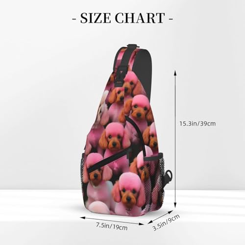 Morrales sling estampado perros rosa para viaje y senderismo miniatura 3
