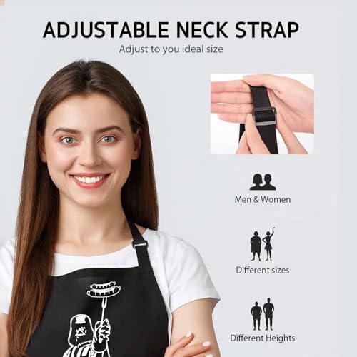 SUE’S DAY Grillschürze für Männer,Star Wars Schürze,Kochschürze Herren mit 2 Taschen, Lustige Kochschürze fur Herren,Grill Geschenke für Männer ICH BIN DEIN BRATER
