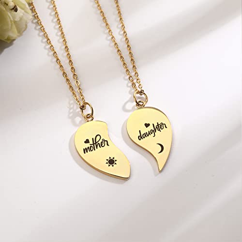 Image of Yonhon Mother Daughter Bracelet Necklace for 2 /3 /4, Mother Daughter Matching Keychain Set