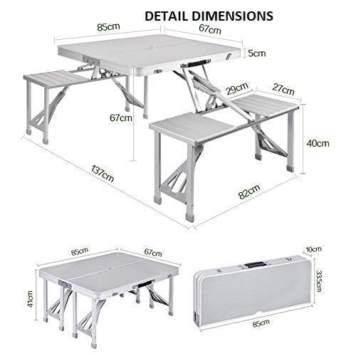 Image of Picnic-Table-Heavy-Duty-Aluminium-Portable-Folding-Camp-Suitcase-Picnic-Table-and-4-Chairs-Set-with-Umbrella (a6)