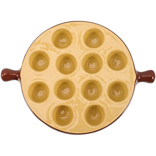 BESPORTBLE Assiette À Escargots En Céramique 23X17Cm Avec Poignées Antidérapantes Plat À Escargots Pour Four Et Service Culinaire