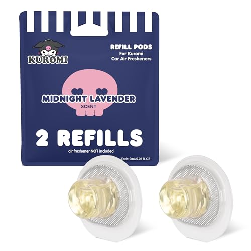 Image of Hello Kitty Car Air Freshener Refills 2-Pack - Midnight Lavender Scent - Cute and Long-Lasting Car Accessories, Odor Eliminator, Fun Scents, 30 Days Freshness (2 Refills)