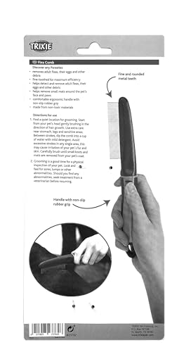 TRIXIE Pente de pulgas para animais de estimação, para gatos, cães e pequenos animais, remove pulgas