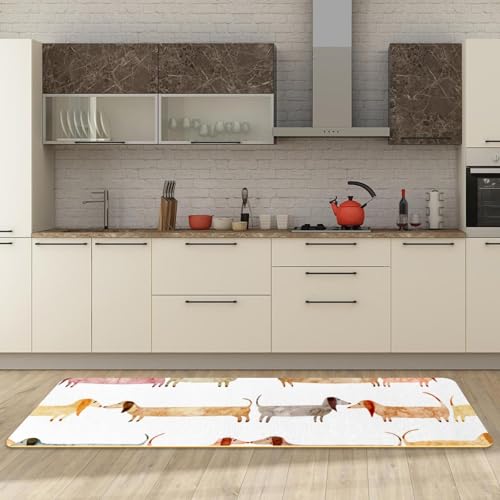 Tapete de cocina para pasillo y cuarto de lavado con diseño teckel 3