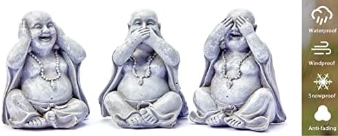 3 wise garden ornaments decorative outdoor hear no evil, See no evil, speak no evil outdoor home décor