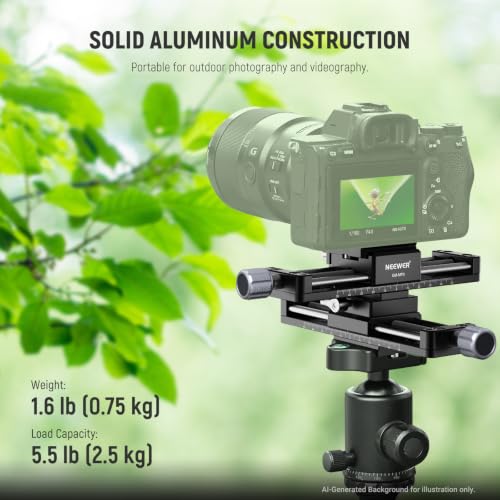 Image of NEEWER Macro Rail Slider, 4 Axis 360 Rotating Aluminum Alloy Focusing Rail with Arca Type Quick Release Plate 1 /4 inch Screw for Camera Camcorder Tripod Heads Macro Photography Closeups Filming, GM-MP3