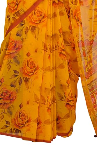Image of MIRCHI FASHION Saree for Woman Georgette Floral Printed | Lightweight Comfortable Sari for Regular Social Wear and social visits