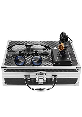 Loupe Magnifying Glasses 3.5x420mm + LED Head Light Lab Device