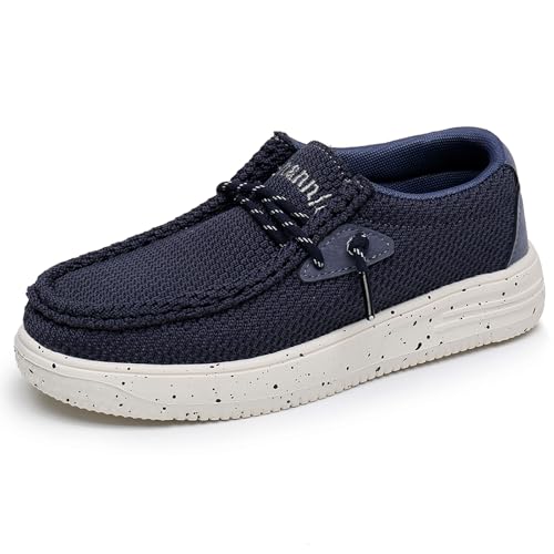 Image of Ahannie Kids Slip On Loafers, Boys Girls Casual Dress Shoes | Lightweight comfort,breathable,school or everyday wear