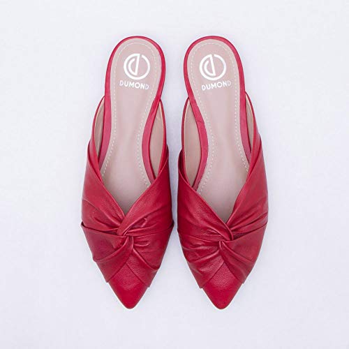 Mule Couro Vermelho Real 36