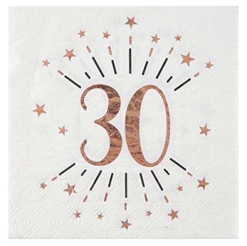 Santex Rose Gold Sparkling age 30 Napkins