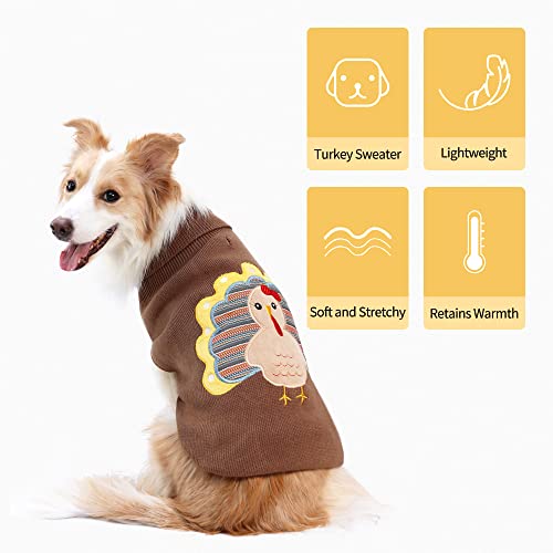 Hotumn Dog Sweater With Hole Thanksgiving Classic Knitwear Pup Dog Shirts Turkey Pattern Dog Dress Warm Winter Pet Clothes For Small Medium Dogs (Large) #TOP3