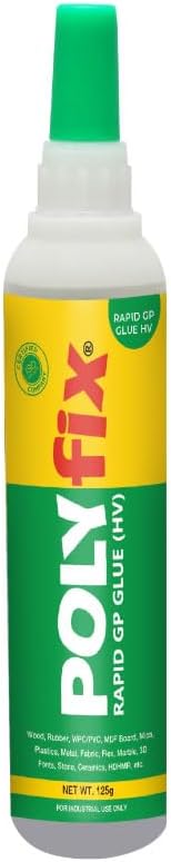 Polyfix Rapid HV Glue for adhesion of MDF, Furniture, PVC/WPC board, Mica, Charcoal, Rubber, Ceramics, Metals, Plastics, Stone, Marble etc. - 125g
