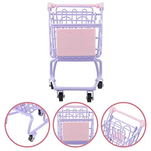 Toyandona Grocery Cart Mini Supermarket Handcart Plastic Metal Shopping Cart Toy Kids Shopping Trolley For Pretend Play (Lavender) Shopping Cart #TOP2