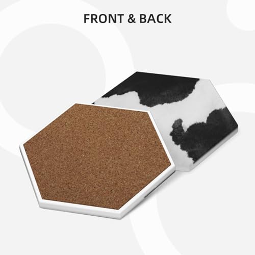 Dessous de verre en céramique absorbante anti-rayure avec support cuir pour table propre