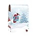 ColorMu Estuche para lápiz Labial,Leather Lipstick Case con Espejo El muñeco de Nieve en el Sombrero de Santa Claus sostiene en su Mano Caja de Regalo con Juguetes de árbol de Navidad
