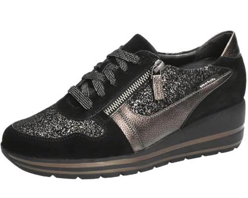 Mobils by Mephisto, Abby Velcalf, Mujer Basket_Mode_Bass Negro metalizado, 12200 negro, 38.5 EU