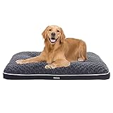HMTOPE Orthopädisches Hundebett, Hundematte im Doppelstock-Design, Waschbar, Hundebetten, Hundekissen, Hundekorb, 105cm, Dunkelgrau
