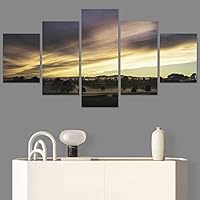 SIGNWIN 5 Panel Canvas Wall Art Modern Art Coastal Colorful Multicolor Photography Romantics Sunset for Home Decorations Ready to Hang - 60