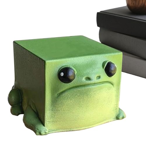 庭用カエルの彫像 ? 手作りのミニ彫刻、滑らかな仕上げの質感、遊び心のある表情とダイナミックなポーズが特徴のこのかわいいc 芸術的なデザイン |カエルの置物装飾、家庭、オフィスの机、本棚、屋内ディスプレイ、屋外装飾コレクション