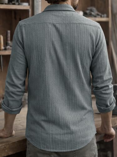 Image of Noble Monk Men's Full Sleeve Shirt | Casual Formal Button Down Top | Regular Fit Stylish Wear | Comfortable Everyday Apparel