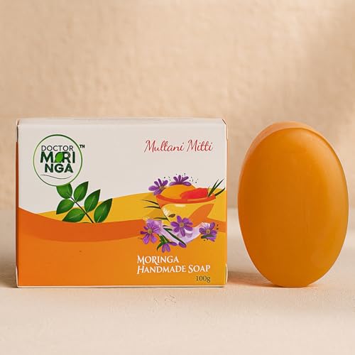 Image of Herbal Handmade Bathing Soap 100gm (1 Piece) | Multani Mitti Soap for Deep Cleansing | Removes Dirt & Impurities | No Mineral Oils | Suitable for All Skin Types
