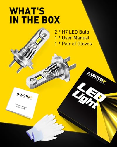 AUXITO Upgraded H7 Bulbs, 900% Ultra Brightness, 6500K White, 1:1 Halogen Size, H7LL LED Fog Light, Non-polarity, No Adapter Required, Plug and Play, Pack of 2 - Image 7