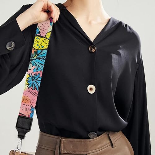 Image of TODIYADDU Tropical Pineapple Mango Straps for Handbags Firm Crossbody Straps Novelty Wallet Strap Women Wide Strap Purse for Handbag Outdoor Travel Fit for Canvas Bag Computer Bag