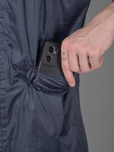 Image of Dollar Men's Waterproof PVC Raincoat Set | Zipper & Button Closure | Hood & Pocket | Full Sleeve Jacket Pant Rainwear Suit | Lightweight Leakproof Rain Protection for Outdoor, Biking, Riding