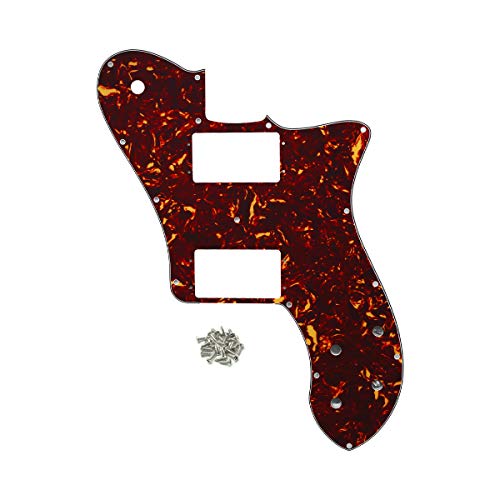 IKN 72 Thinline Pickguard Guitar Pick Guard Scratch Plate with Screws Fit Vintage Style 72 Telecaster Deluxe 14 Hole, 4Ply Red Tortoise Shell