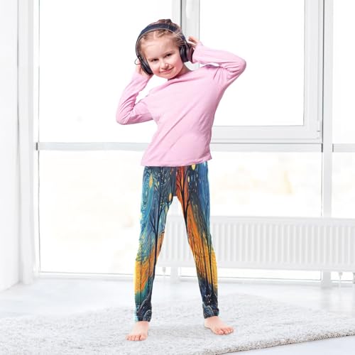 Toddler Girls Leggings Printed Yoga Pants Leggings Forest Starry Sky for Kids4