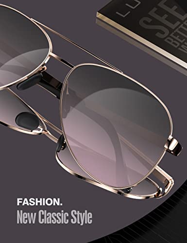 Luenx Aviator Sunglasses For Men Women - Polarized Driving Uv 400 Protection 60 Mm(Gradient Black Red-A12) #TOP2