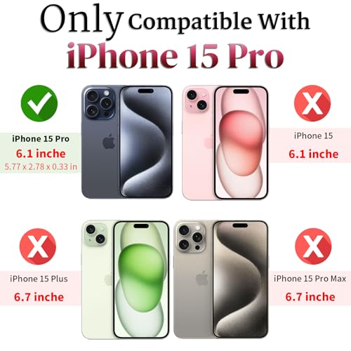 HNHYGETE for iPhone 15 Pro Case with HD Screen Protector: [Military Grade 20ft. Drop Tested] Ring Shockproof Protective Phone Case for - iPhone 15 Pro (Rose Gold) - image 2