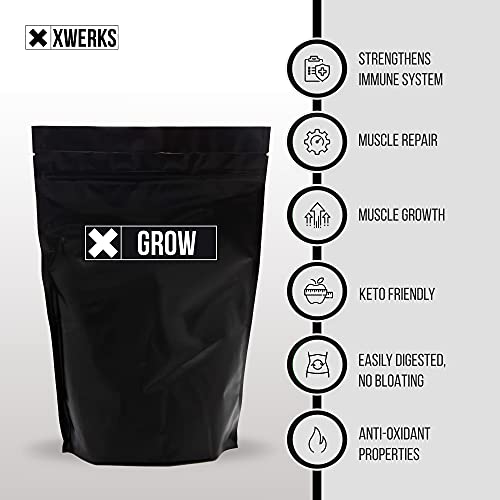 Xwerks Grow Chocolate Grass Fed Whey Protein Powder Isolate, Keto Friendly Cold Processed New Zealand Non-Gmo All Natural Whey Protein Powder, No Gluten Artificial Sweeteners Or Fillers - 30 Servings #TOP1