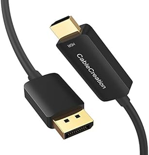 CableCreation Active DisplayPort to HDMI Cable 4K@60Hz HDR, 8FT Unidirectional DisplayPort 1.4 to HDMI Monitor Cable, DP to HDMI Cable Support 4K@60Hz, 2K@144Hz, 1080P@144Hz, Eyefinity Multi-Display