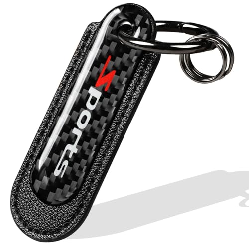 Image of muekzru Carbon Fiber Leather Set Car Keychain,Universal keychain Fashion Sports Keychains Keyring Business Gift Birthday