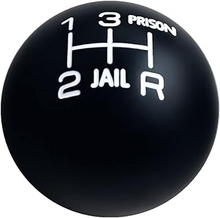 DEWHEL Aluminum 200 Grams Weighted Round Black/White Inlay Jail Prison 5 Speed Shift Knob Manual Car M10x1.5 M10x1.25 M8x1.25 M12x1.25