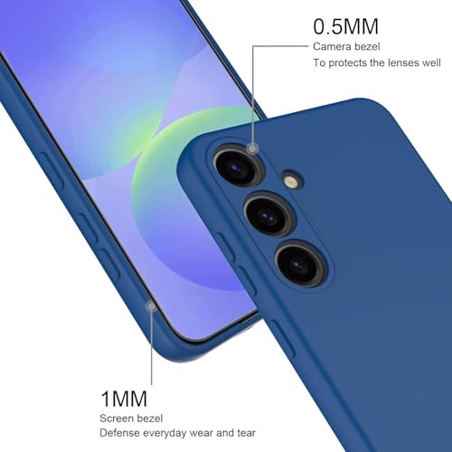 Image of DIZORO Microfiber Candy Case for Samsung A17 5G Smooth Touch Cushion Liquid Soft Silicone Gel Rubber Phone Cases Non-Slip Full Body Protective Shockproof Back Cover -Navy