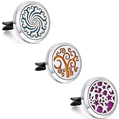 9 Pcs Silver Car Aromatherapy Fragrance Essential Oil Diffuser Vent Clip Stainless Steel Diffuser With 108 Replacement Felt Pad,Car Essential Oil Diffuser Vent Clip,Car Diffuser For Essential Oils #TOP1