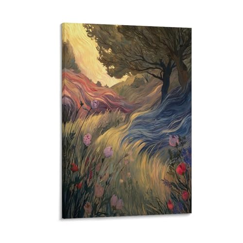 Impression sur toile prairie abstraite non toxique originale